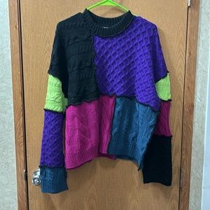 Patterned Patch-Work Sweater